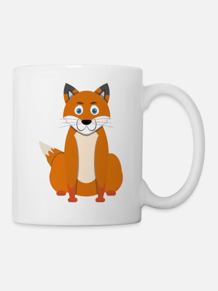 Karikatur Fuchs - Tasse - Weiß