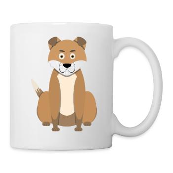 Cartoon Hund - Tasse - Weiß - Rechts