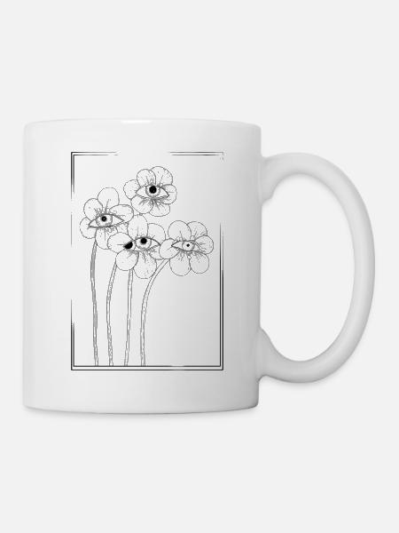 Eyeflowers - Tasse - Weiß