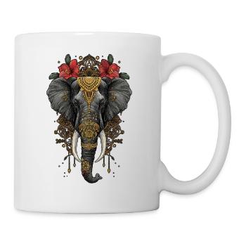 Mandala-Elefant - Tasse - Weiß - Rechts