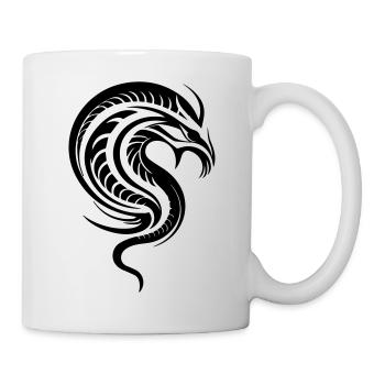 Dragon à tête de serpent dans un style tribal - Mug blanc - blanc - Droite