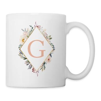G Monogram, Floral, Boho - Mug - white - Right