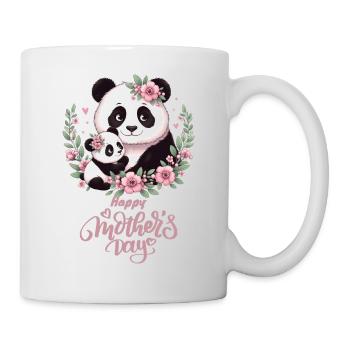 Happy Mother's Day Floral Wreath Mum Panda - Tasse - Weiß - Rechts