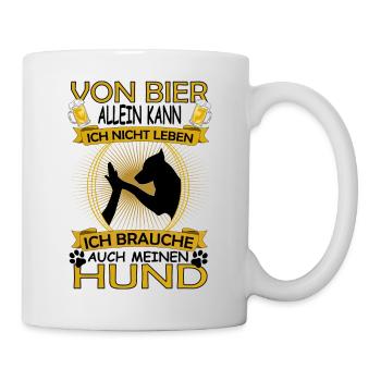 Hund und Bier Liebhaber Spruch High Five - Tasse - Weiß - Rechts