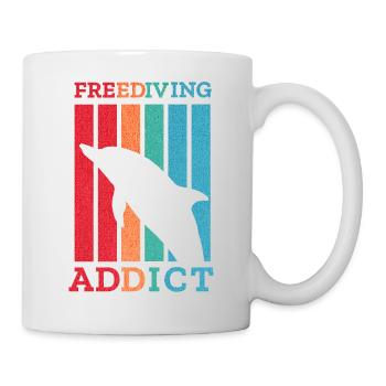 Freediving Addict - für Freediver Apnoetaucher - Tasse - Weiß - Rechts