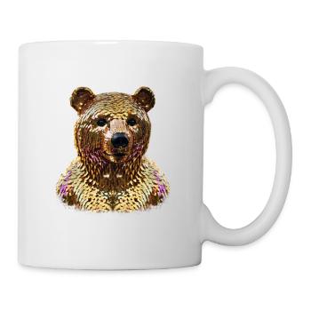 Bear,Golden Bear,Bear with Sequins,Shiny - Mug - white - Right