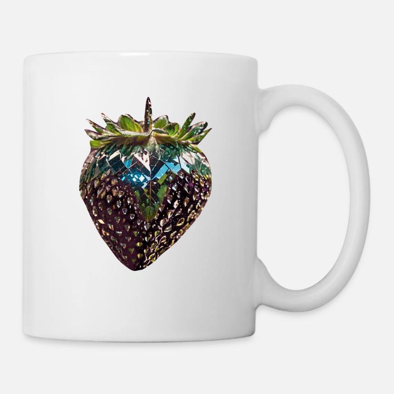 metallic strawberry,sequins,black strawberry - Mug - white