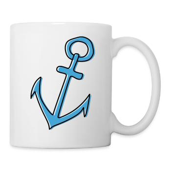 Marine Nautik Schifffahrt Anker - Tasse - Weiß - Rechts