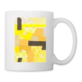 Gelbe Collage - Tasse - Weiß - Rechts