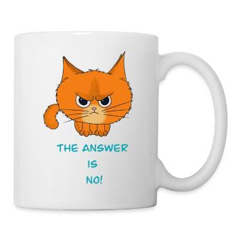 Cat : « La réponse est non ! » - Mug blanc - blanc - Droite