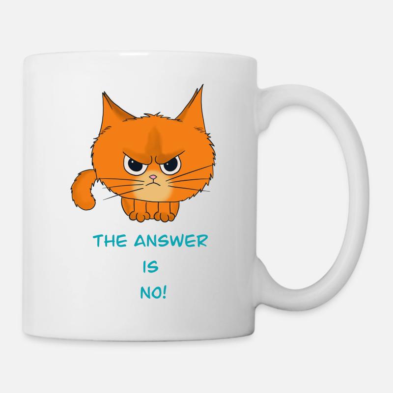 Cat : « La réponse est non ! » - Mug blanc - blanc