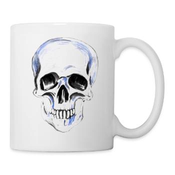 weißer gemalter Totenkopf - Tasse - Weiß - Rechts
