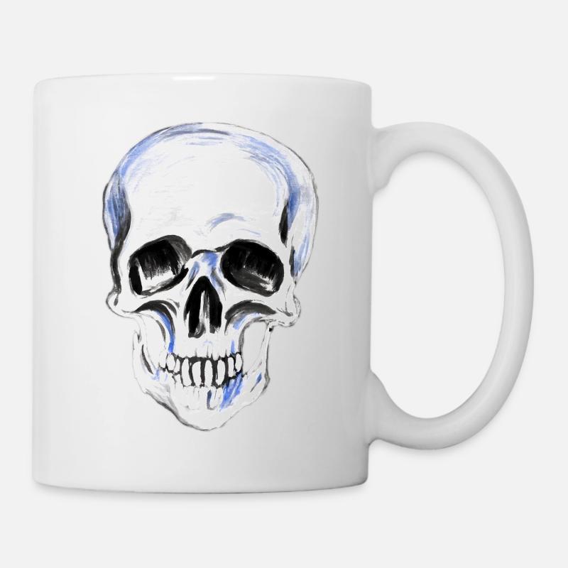 white painted skull - Mug - white