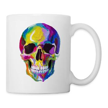 colorful skull and crossbones - Mug - white - Right