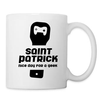 St Patrick Nice day for a geek - Mug - white - Right