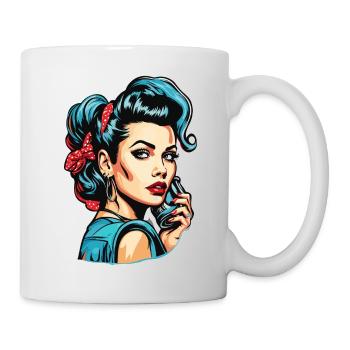 Rockabilly / Pin-up Girl / Girl Power / Années 50 - Mug blanc - blanc - Droite