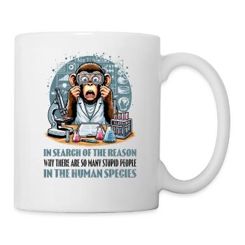 in search of the reason why ...... human species - Mug - white - Right