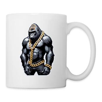 Gorilla with Gold Chain - Mug - white - Right