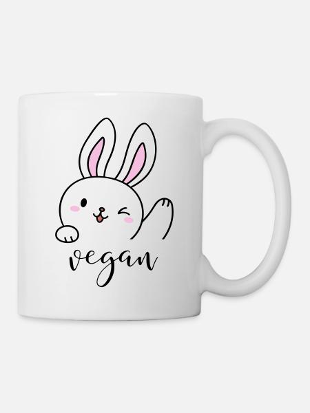 Cute Vegan Bunny - Mug - white