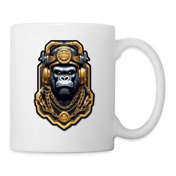 Gorilla with Gold Chain - Mug - white - Right