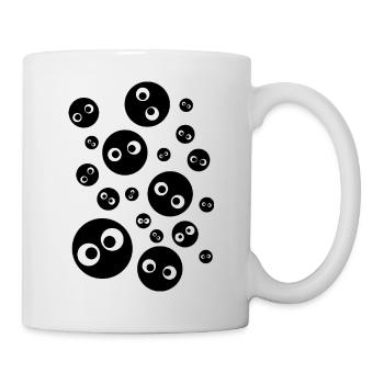 Trou Yeux Amusant Enfant Noir Blanc Rétro Pixel - Mug blanc - blanc - Droite