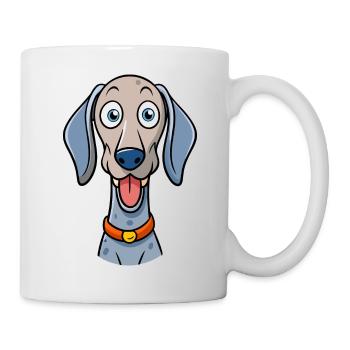 Braque de Weimar maladroit mendiant des friandises - Mug blanc - blanc - Droite