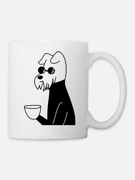 Hund mit Tasse - Tasse - Weiß