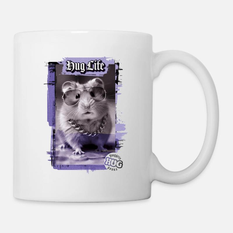 Chaînes en or rappeur hamster - Mug blanc - blanc
