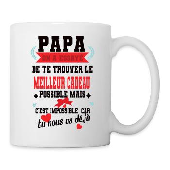 Belle idée cadeau drôle pour papa fete des pères - Mug blanc - blanc - Droite