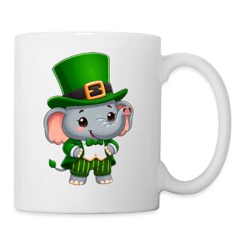 St. Patricks Day Elefant Grün - Tasse - Weiß - Rechts