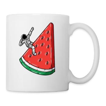 Astronaute pastèque espace - Humoristique - Mug blanc - blanc - Droite
