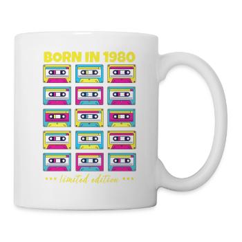 Born in 1980 Classic cassette tape original gift - Mug - white - Right