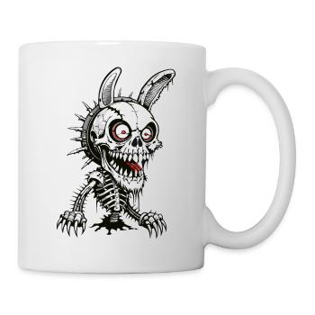 Hasen Skull // Totenkopf Horror Hase FS0039 - Tasse - Weiß - Rechts