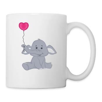 Baby Elephant with Heart Air Balloon - Mug - white - Right
