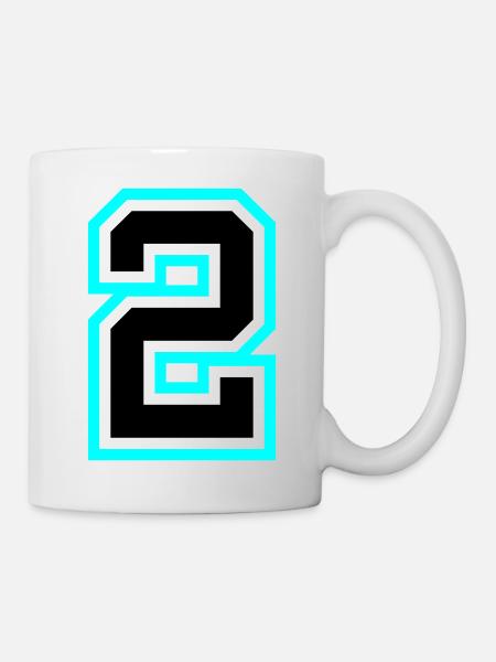 Symbole à 2 chiffres - Mug blanc - blanc