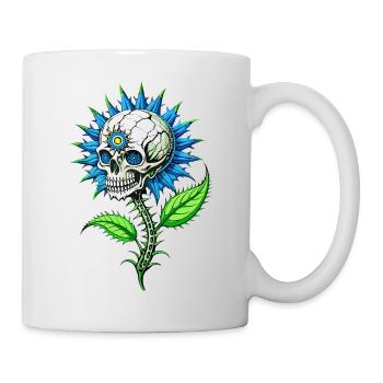 Cornflower Skull // Totenkopf Kornblume FS0149 - Tasse - Weiß - Rechts