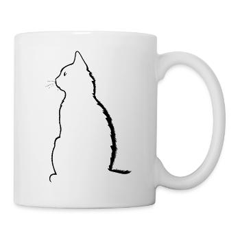 Katze, katzenmotiv - Tasse - Weiß - Rechts