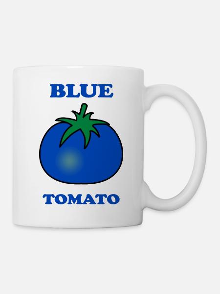 blue tomato funny motif with blue tomato - Mug - white