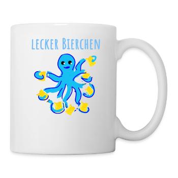 Lecker Bierchen, oktopus, Bier, illustration - Tasse - Weiß - Rechts