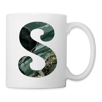 Green Marbled S Letter - Mug - white - Right