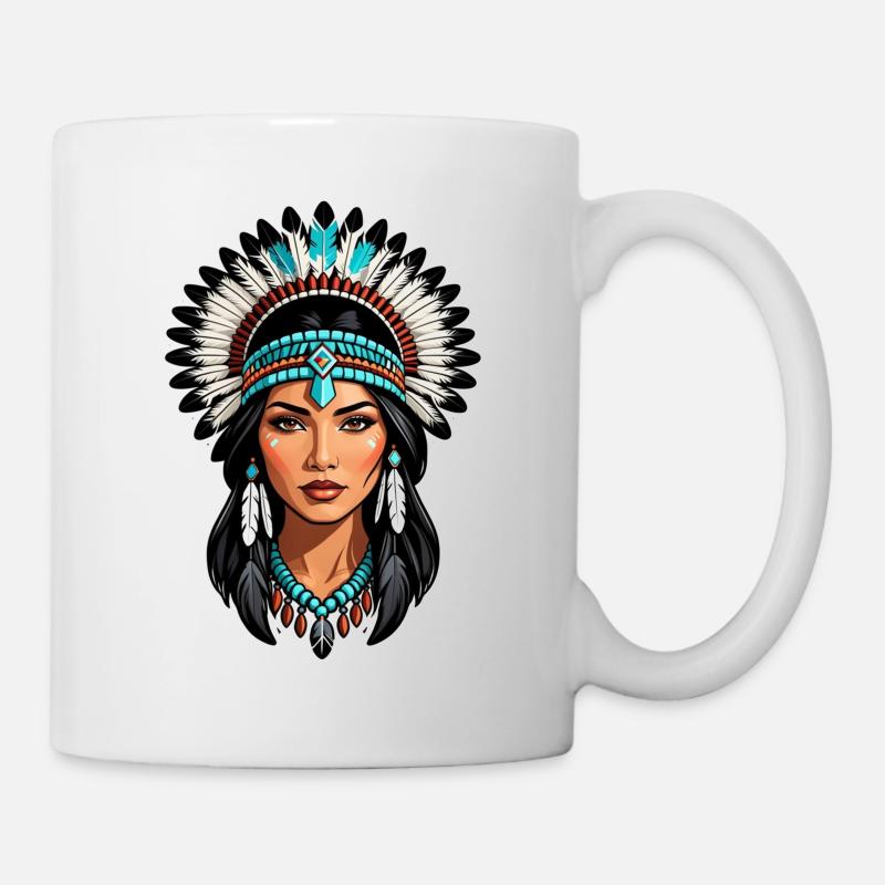 indienne- native americaine - usa - Mug blanc - blanc