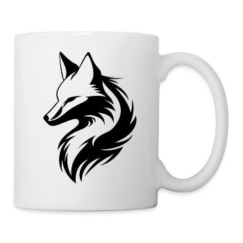 Fuchskopf, Wildtierporträt, Logo - Tasse - Weiß - Rechts