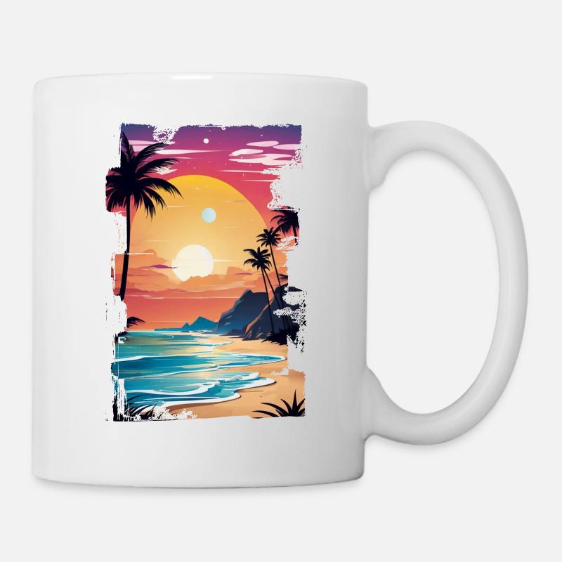 Strandurlaub Sonne Meer - Tasse - Weiß