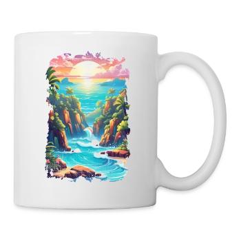 plage vacances soleil mer - Mug blanc - blanc - Droite