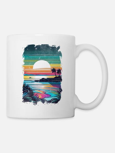 Strandurlaub Sonne Meer - Tasse - Weiß