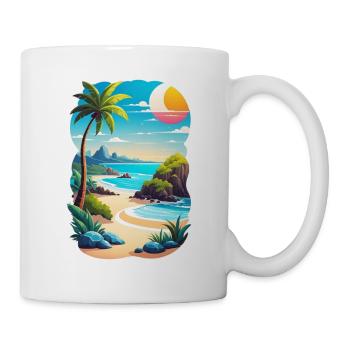 plage vacances soleil mer - Mug blanc - blanc - Droite