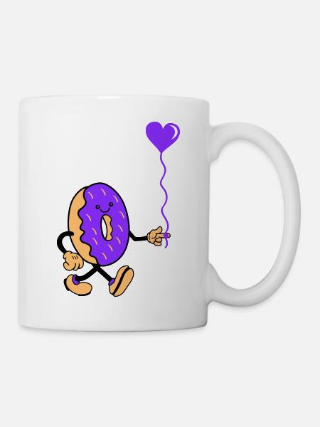 donut comic herz - Tasse - Weiß