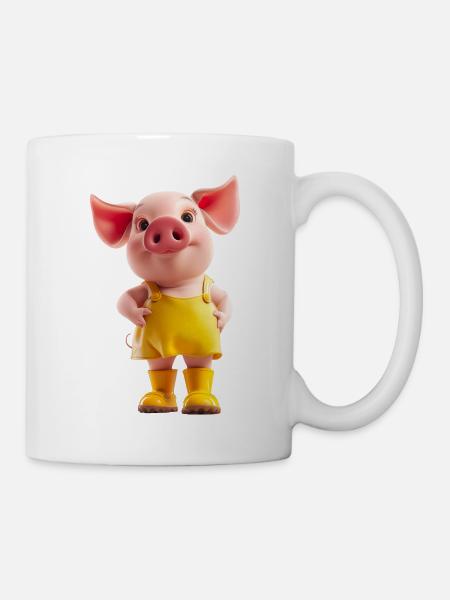 Kleines freches Ferkel - Tasse - Weiß