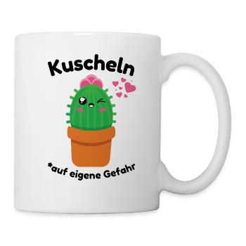 Kaktus für Babys, Kinder, Frauen zum Kuscheln - Tasse - Weiß - Rechts