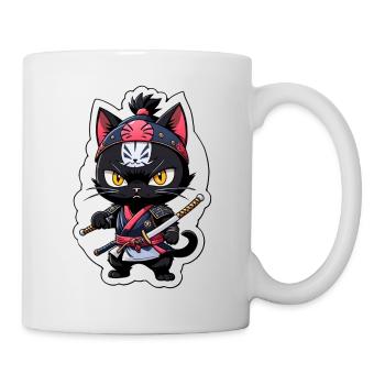 Ninja Cat - Samurai Kitten - Mug - white - Right